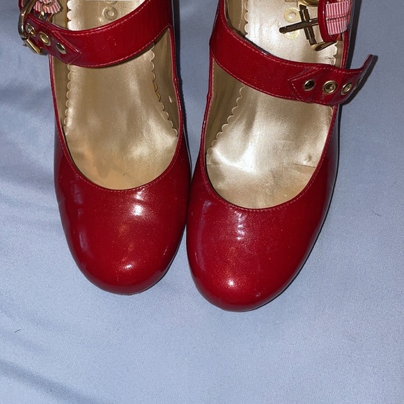 Me too patent leather cherry red Mary Jane heels wizard of oz cosplay anime prep - Picture 3 of 5
